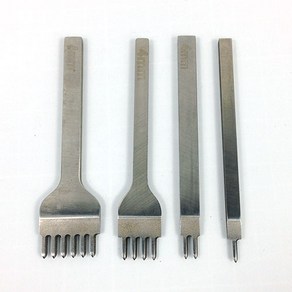 갈색가죽 리퍼브제품 가죽공예 다이아몬드 치즐 목타 (간격 3mm 4mm) 세트 1 2 4 6날 리퍼브제품, 1개