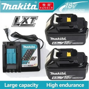 마끼다충전배터리 마키타 충전식 전동 공구 배터리 교체형 LED 리튬 이온 6.0 Ah 18V LXT BL1860B BL1860BL1850 BL1830 100% 정품, Makita 5Ah