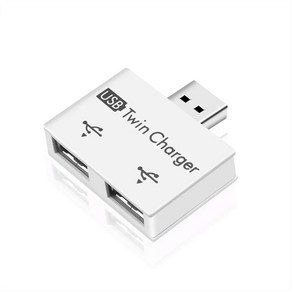 USB허브 Kebidu 휴대용 미니 usb 허브 usb 2 포트 충전기 허브 어댑터 usb 분배기, 하얀색, 1개