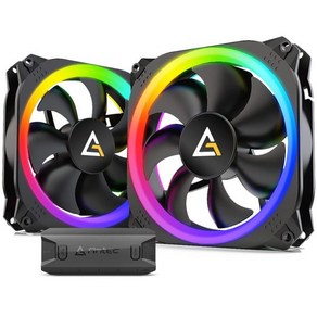 Antec RGB 팬 120mm x 30mm 5V3PIN 주소 지정 가능 두께 PC ARGB 컨트롤러가 있는 케이스 5팩 네오 Pizm 시리즈, Pizm 2pcs Black, Pizm 2pcs Black, 2개