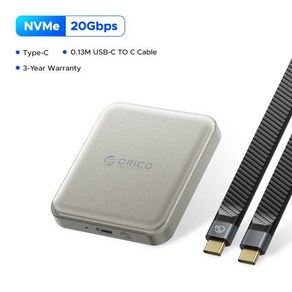 ORICO 마그네틱 휴대용 외장 솔리드 스테이트 드라이브 SSD USB3.2 20Gbps 4K PoRes 비디오 녹화 지원, 01 Gay, 02 512GB