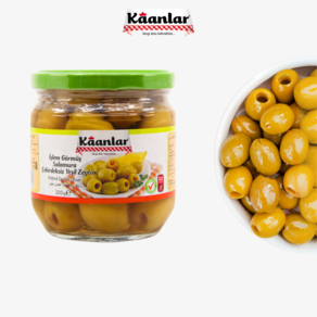 Kaanla Pitted Geen Olives 칸라르 씨 없는 그린 올리브 터키산, 1개, 350g