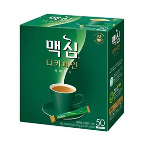 동서 맥심 디카페인 커피믹스50T 간식 겨울 아이들 회사 집 휴게실 탕비실 학교 자취필수 과자, 12g, 50개입, 1개