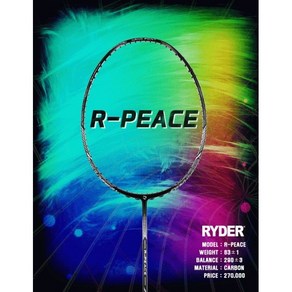 [RYDER] 라이더 피스 (R-PEACE) 배드민턴라켓 (거트&그립무료서비스) 배드민턴라켓&라온스포츠, 28, BG80, 1개