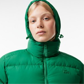 라코스테 여성 패딩 팝그린 Lacoste Hood Puffe Jacket 숏패딩