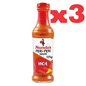 Nandos 난도스 페리페리 핫 소스 125g 3팩 Pei-Pei Sauce Hot, 1개