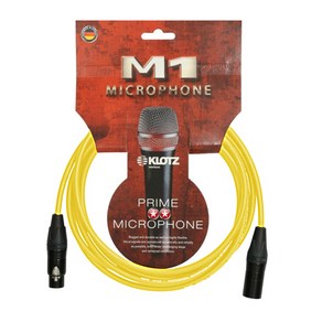 KLOTZ M1 PRIME 마이크 케이블 (XLR:XLR Neutik 커넥터) 옐로우 3m, 1개