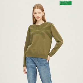 베네통 Benetton logo jacquard sweater 2F 1135U1044 14K