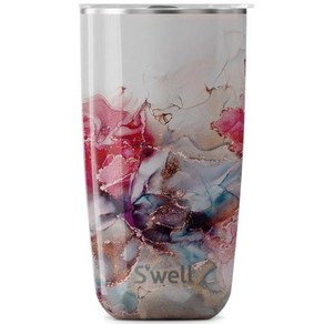 스웰 Swell 슬라이드 오픈 뚜껑이 있는 스텐 텀블러 532.3ml 18온스 로즈 마블 3중 레이어 물통, 1) 18 oz - 로즈 마블