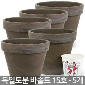 세인화분 바솔트 독일토분 표준형 15호 5P - 15cm 화분 토분화분 화분토분 독일 토분 화분세트 토기분 다육 다육이 선인장 황토화분 미니화분, 5개, 독일토분바솔트