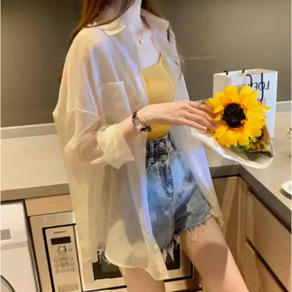 빅포레스트 여성 통기성 쉬폰 자외선 차단 셔츠