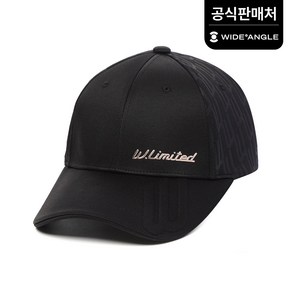 와이드앵글 공식 남성 WL 로고엠보 6쪽캡(정상가:73 000), Black, 1개