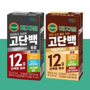 베지밀 고단백 검은콩+고단백 초코, 24개, 190ml