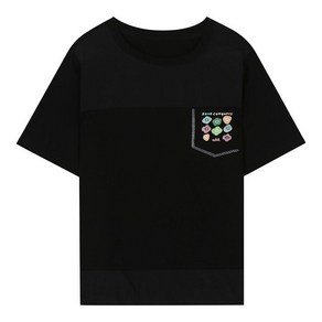 베스띠벨리 [여성 반팔 티셔츠 할인]라운드넥 편한 블랙컬러 밑단 스트링 배색 여성 반팔 티셔츠<정상가 99 000원>55 66 77 검정색 반팔 티셔츠