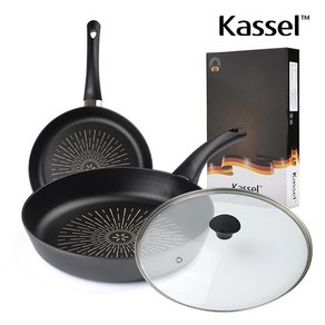 [Kassel] 카셀 쿡라이트 플러스(Cook Right Plus) 인덕션 (IH) 프라이팬 28cm + 유리뚜껑 28cm, 1개