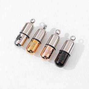 싼비즈 [8-124-04]써지컬스틸 펜던트 메탈/투톤캡슐 10x32mm 1개