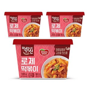 동원 떡볶이의신 로제 컵 떡볶이, 160g, 3개