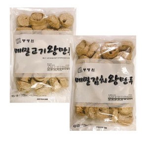 봉평원 메밀 왕만두(고기+김치)세트-1.5kgx2봉(60gx50개), 2개, 1.5kg