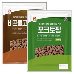 [퀴클리몰] 사조오양 비프 불고기 토핑 1kg + 포크 토핑-1kg, 1개