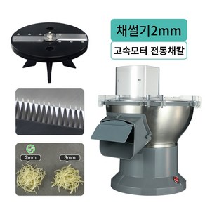 NICECUT 뚝딱 전동채칼 양배추 감자슬라이서 간편한 칼날 교체 2/3mm 슬라이스 다이스 마늘썰기, 1.고급형, 1개, A. 2mm채칼