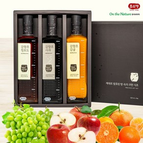 초산정 감향초 발사믹 3종 선물세트 520ml (사과 감귤 청포도)/농축 발효식초/전통식초/한상준식초/샐러드소스/NO첨가물, 3개