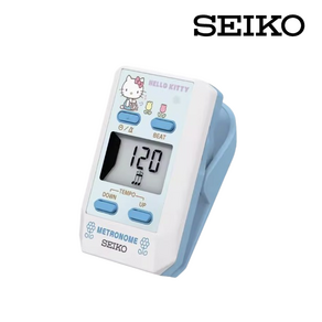 세이코 SEIKO 미니 메트로놈 전자 박자기 클립형 배터리 포함, 헬로키티(블루), 1개