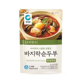 청정원 요리한수 바지락순두부찌개양념, 150g, 16개