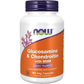 NOW Foods Supplements Glucosamine & Chondoitin with MSM Joint Health Mobility and Comfot* 90 V, 180정, 1개