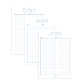 마넷 노트패드 B5 세로형 라인버니슈 블루 3개, 라인버니슈(블루)