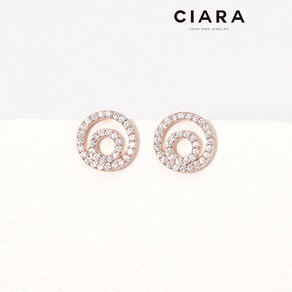 CIARA 14K Nazzano 더블써클 풀샤이닝 귀걸이(SilvePin)