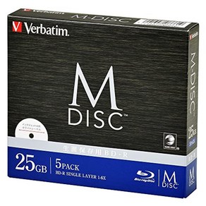 Vebatim Japan Babey Tum 장기 저장 M-DISC BD-R 1-6 회 속도 25GB 5 조각 인쇄 흰색 라벨 Blu-ay 디스크 DBR25RMDP5V2