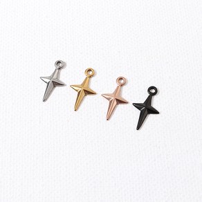 비즈아이 [8-023-11]써지컬스틸 펜던트 별십자가 소10x18mm 1개