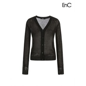 이앤씨 EnC 블랙 심플 시스루 가디건 ENCK33803C