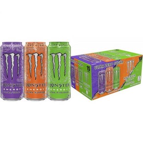 Monster Energy 울트라 버라이어티 팩 바이올렛 선라이즈 파라다이스 무설탕 에너지 드링크 473.2ml16온스 15팩 364338