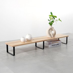 고무나무 원목 나무 받침대, 1단, 200X1200 (높이16cm), 블랙