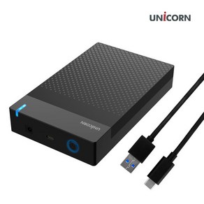 유니콘 HDD-500V USB3.1 C to A 유무선 외장하드케이스 3.5인치 원터치 슬라이드 조립 HDD