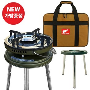 코돌이 이소가스버너 휴대용 버너 고화력 액출 캠핑 낚시 가방포함, 카키, 1개