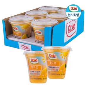 Dole 후룻컵 3종 1박스 6개 - 파인애플 망고 복숭아, 198g