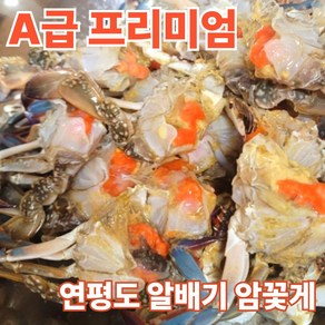 [A급 프리미엄] 연평도 알이 꽉 찬 급냉 절단 알배기 암꽃게, 1박스, 1~2인분용 1kg