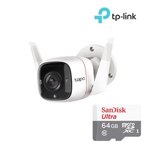 티피링크 Tapo TC65+64GB SD카드 실외용 적외선 방수 CCTV 홈캠 세트, 1개