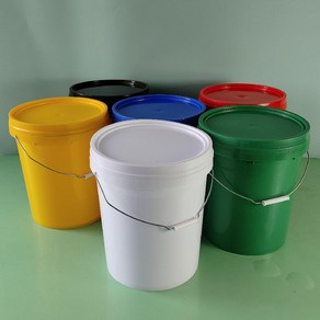 플라스틱통 세차 버킷 양동이 20L 물통 페인트 바케스, 노란색(뚜껑O) 20L