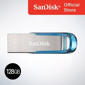 샌디스크 USB 메모리 Ulta Flai 울트라 플레어 USB 3.0 CZ73 트로피칼블루, 128GB