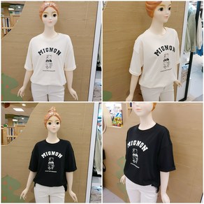 [소이주니어]논현점 22년여름신상 ** 캐릭터 곰돌이 !! 박시하게 !! 7부 곰돌이 일러스트 티 ** 마네킹 11호 착용 **