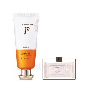 더후 공진향 진해윤 선 60ml (SPF50+/PA++++) 기획세트 +오휘 미라클 모이스처 클렌징 시트 1매 (5장 내장) / 촉촉한 보습감 / 크림 타입의 선크림, 1개