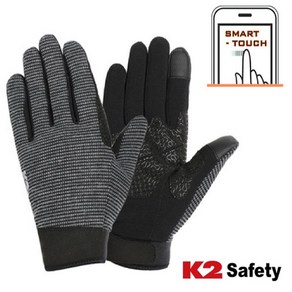 K2 safety 마이크로원단 스마트터치 따뜻 보온 장갑 방풍 야외작업 야외활동, 1개