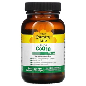 County Life Simply CoQ10 200 mg 60 Vegan Softgels, 1개, 60정