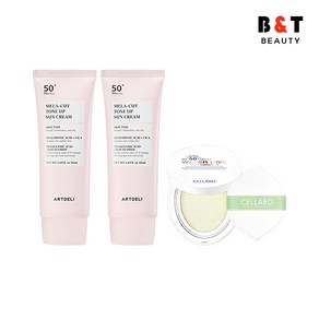 아트델리 멜라컷 톤업 선크림 50ml x2 + 셀라보 선쿠션 시즌2 23g, 단품, 단품