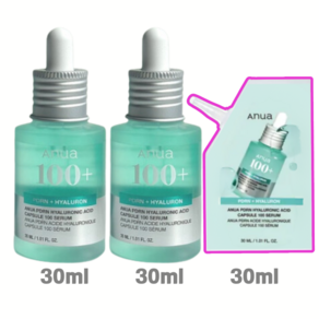 90ml 아누아 정품] 피디알엔 히알루론산 갭슐 100 세럼 본품 30ml + 30ml + 리필 30ml, 1개