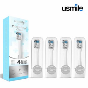 Usmile 유스마일 전동칫솔 전용 스마트 프로페셔널 클린 PRO01 리필 칫솔모 (4개입), PRO01(4개입) / 화이트, 4개