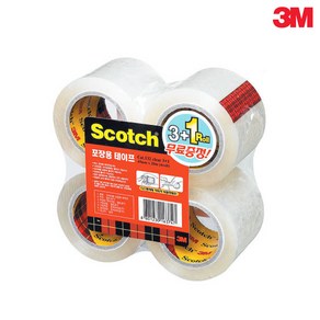 3M 스카치 포장용 테이프 리필 132R 48mmx20M 투명 3+1, 단품, 1개